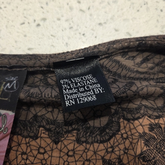 Elegant Brown Patterned Wrap Dress - Picture 2 of 12